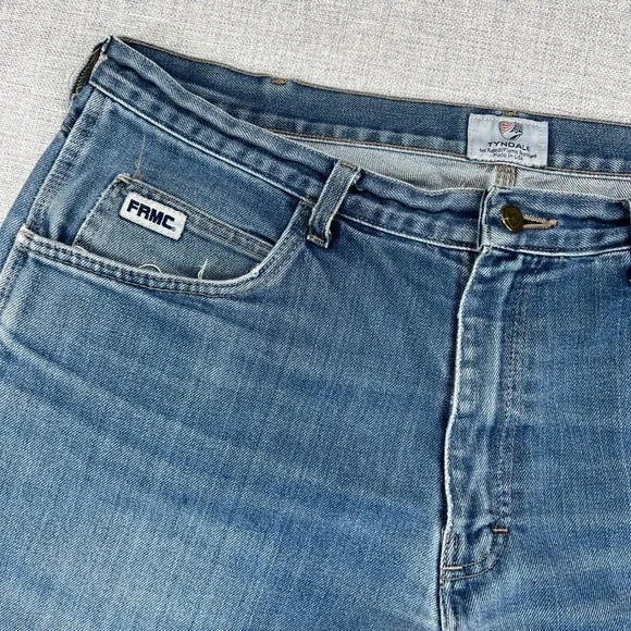 2 Pairs Tyndale FR Flame Resistant Carpenter Jeans Men 38x30 CAT2 Blue Utility